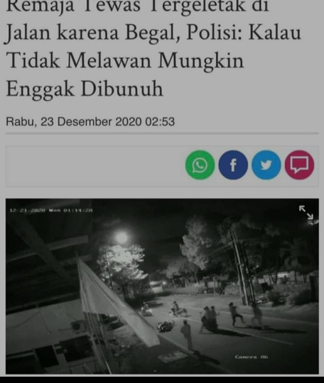 Polisi Sarankan Kita Pasrah Kalau Dihadang Begal. Enaknya Jadi Begal Di Negri Ini
