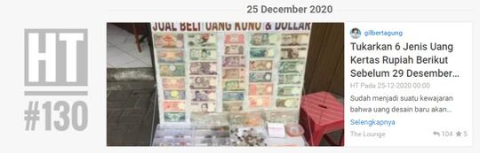 Tukarkan 6 Jenis Uang Kertas Rupiah Berikut Sebelum 29 Desember 2020
