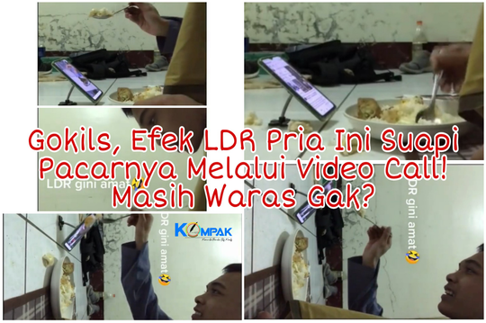 Efek LDR, Pria Ini Suapi Pacarnya dengan Menuang Makanan ke Kamera Saat Video Call!