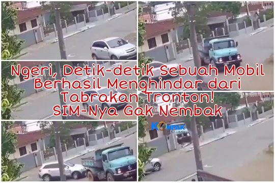 Ngeri, Viral Detik-detik Mobil Sedan Berhasil Hindari Tronton yang Berjalan Mundur!
