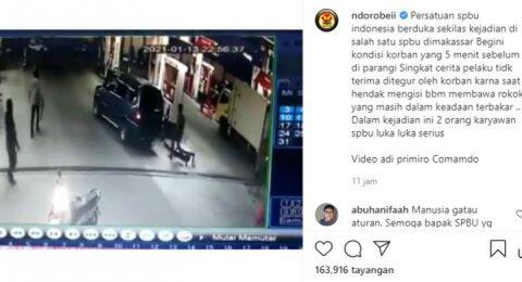 Tegur Pembeli yang Merokok, Petugas SPBU di Makassar Dikeroyok
