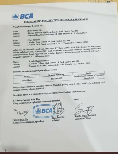 kebobrokan oknum staff legal bank BCA menyebabkan kerugian materi dan nama baik ane!!
