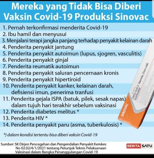 4 Kelompok Ini Tidak Boleh Di Vaksin Covid-19 Lho!