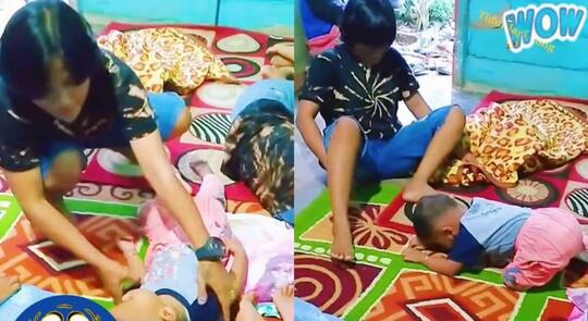 Entah Apa yang Merasukinya, Wanita ini Mendudukkan Paksa Bocah yang Sedang Pulas!