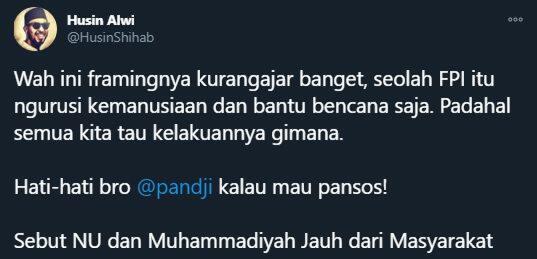 Panas! Habib Husin Semprot Pandji Pragiwaksono: Semua Tahu Kelakuan FPI