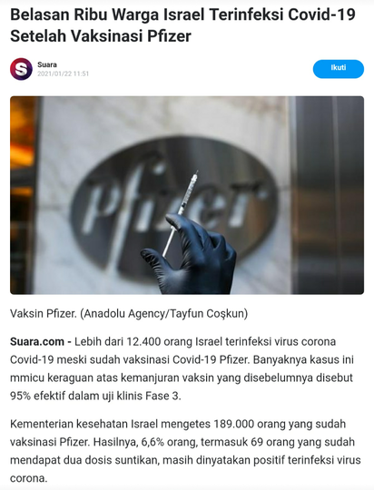 Ternyata Vaksin Covid-19 Pfizer Lebih Berbahaya dibanding Sinovac Loh