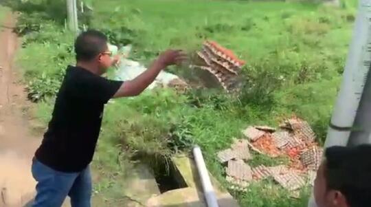 Harga Telur Ayam Anjlok, Bapak Ini Membuang Telur Ayamnya Begitu Saja!