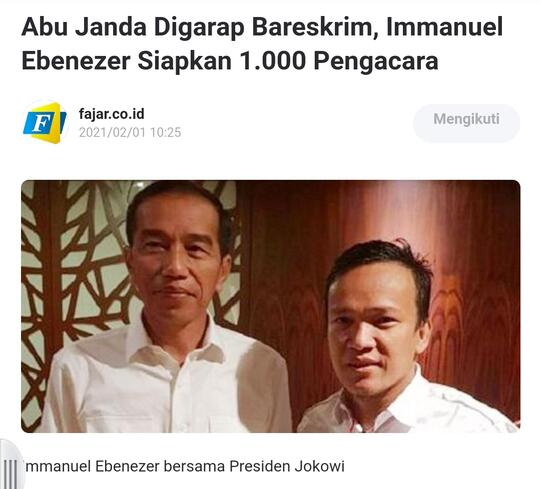 Abu Janda Digarap Bareskrim, Immanuel Ebenezer Siapkan 1.000 Pengacara
