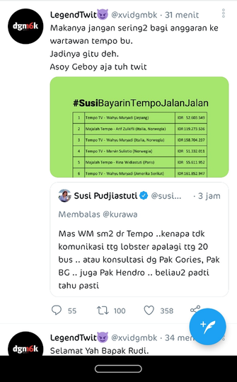 Komentari Abu Janda, Susi Pudjiastuti Diserang Netizen: Lobster Gurun