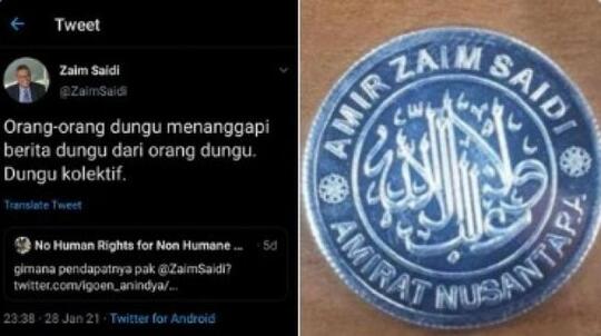 Eko Kuntadhi Bongkar Zaim Saidi Bikin Mata Uang Sendiri, Ada tulisan Arab