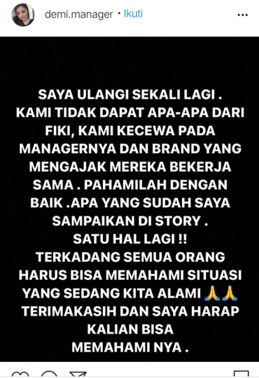 Uang Mengkandaskan Hubungan Fiki Naki Dan Dayana, Bagaimana Klarifikasinya?