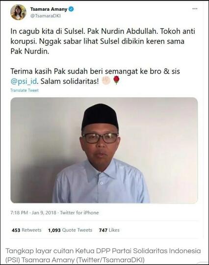 Gubernur Sulsel Kena OTT, Cuitan Tsamara PSI 3 Tahun Lalu Disorot Publik