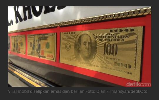 Viral mobil Sultan senilai Rp.40miliar bertabur emas batangan & berlian