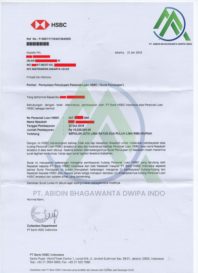 Jasa Penutupan Kartu Kredit / KTA - PT Abidin Bhagawanta Dwipa Indo