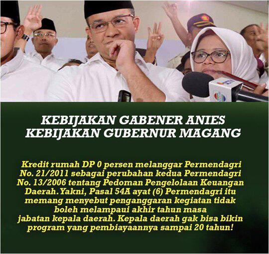 ejak Anies Baswedan di Pilkada DKI, Sebut Ahok Gubernur Putus Asa