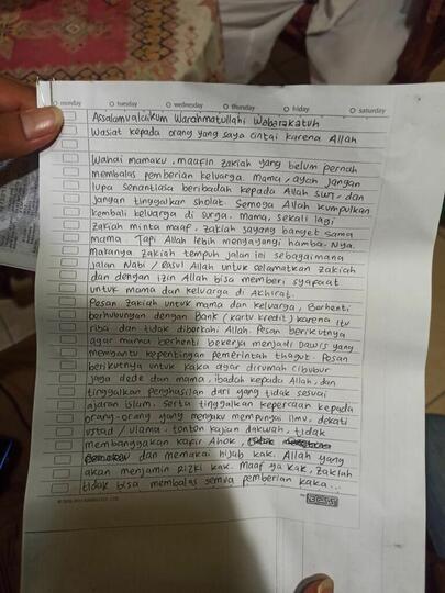 Isi Surat Wasiat Penyerang Mabes : Riba Bank, Ahok & Pemerintah Thogut