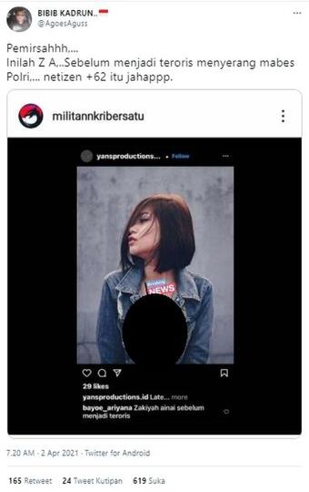 CEK FAKTA: Benarkah Penyerang Mabes Polri, Zakiah Aini Model Foto Dewasa?