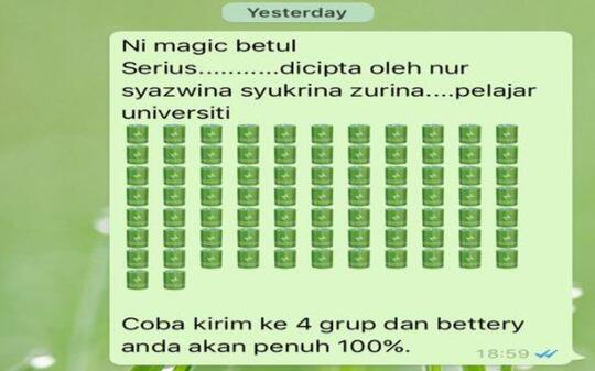 Hoax Konyol WhatsApp yang Bisa Bikin Baterai Ponsel Langsung Full