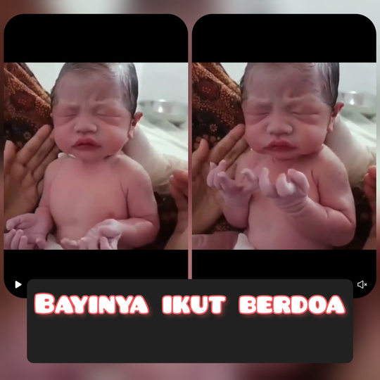 Bayi Ini Tampak Ikut Berdoa Setelah Dilahirkan, Netizens : Anak Saleh