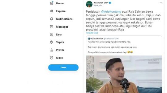 Arie Untung Dinilai Keliru Soal Raja Salman Bawa Tangga untuk Jauhi Riba