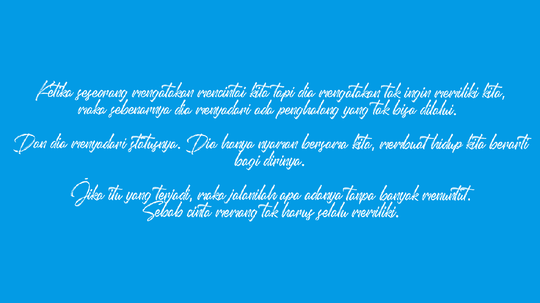 Aku Mencintaimu Tapi Tak Ingin Memilikimu