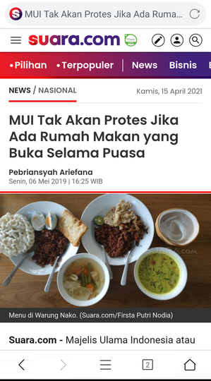 Restoran Nekat Buka Siang Hari, Terancam Penjara dan Denda Rp 50 Juta