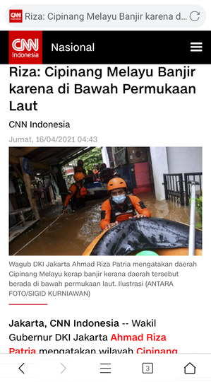 Wakil Anies Sebut GBK Jadi Penyebab Banjir di Cipinang Melayu