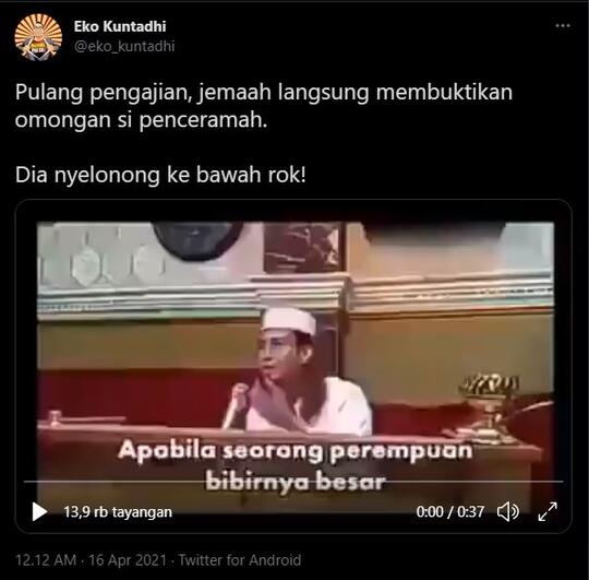 Video Habib Bahar bin Smith Sebut Wanita Berbibir Besar Kemaluannya Besar