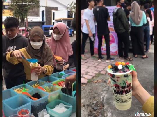 Viral Es Buah Prasmanan, Hanya 5 Ribu Rupiah Ambil 18 Toping Sesuka Hati! Tertarik?