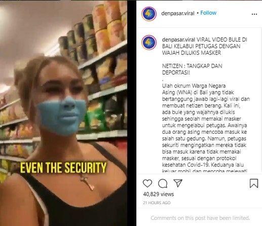 Viral Bule di Bali Tipu Satpam Supermarket Lukis Wajah Seperti Pakai Masker