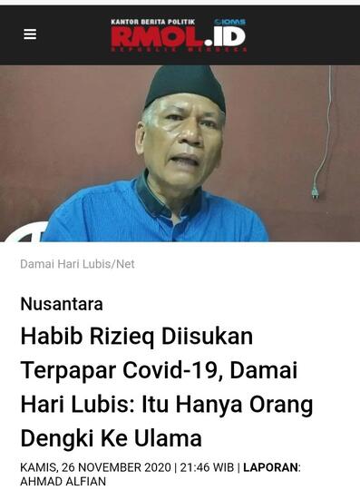 Terungkap Cerita Awal Habib Rizieq Positif COVID-19 dan Privilege di RS UMMI