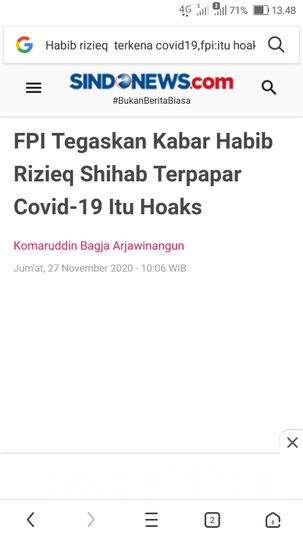Terungkap Cerita Awal Habib Rizieq Positif COVID-19 dan Privilege di RS UMMI