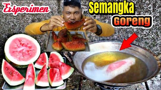 Demi Konten!! Semangkapun Di Goreng, Hasilnya Minyak Meletup Kaya Lumpur Lapindo