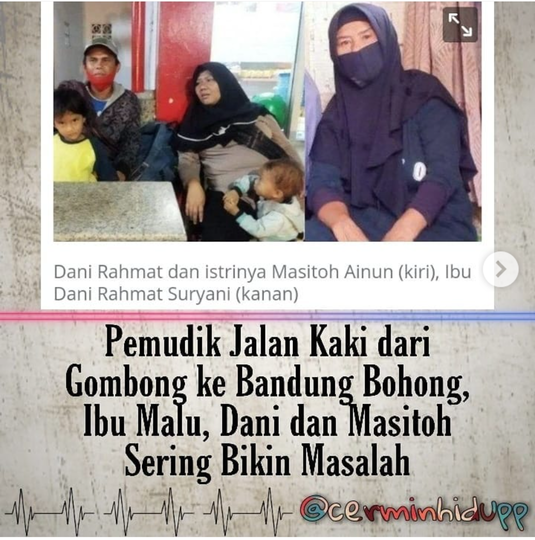 Cerita Mudik Jalan Kaki Ternyata Bohong, Keluarga Masitoh Sengaja
