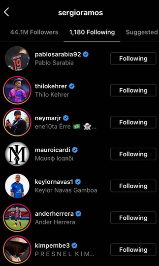 Follow Pemain PSG Di Instagram, Sergio Ramos Menuju Paris?
