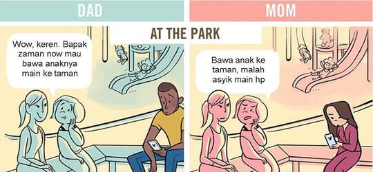 Orang Cenderung Julid dengan Ibu Dibandingkan Ayah di Tempat Umum