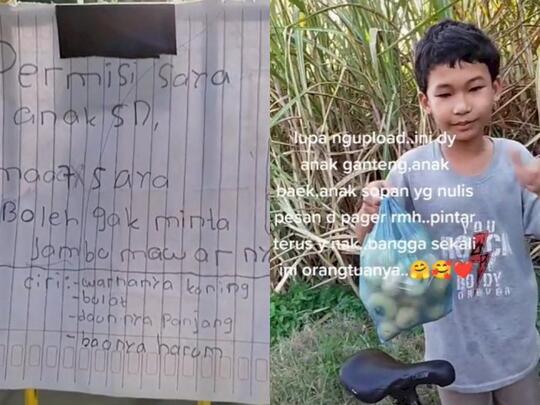 Ijin Minta Jambu Lewat Surat, Anak SD Ini Menyindir Para Koruptor