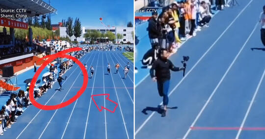 Video Viral 'MAHASISWA' Saat Meliput Lomba Lari 100m Ini Bikin Netizen Takjub