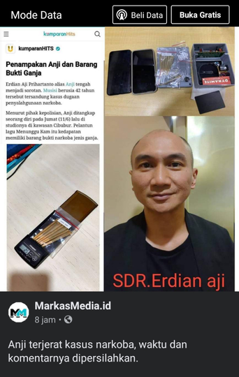 ANJI TERJERAT NARKOBA JENIS GANJA