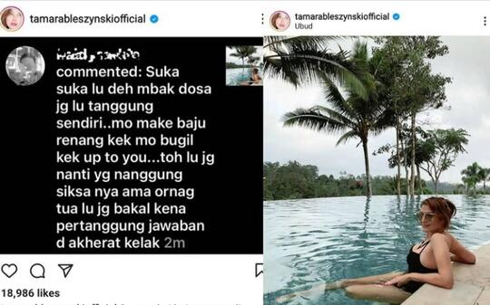 Foto di Kolam Renang Dinyinyiri Netizen, Tamara Bleszynski Beri Tanggapan Menohok