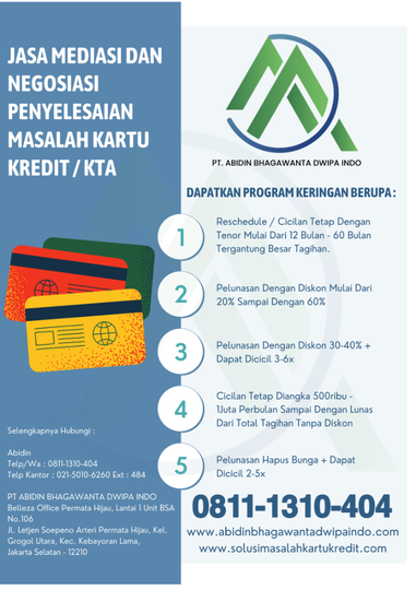 Jasa Penutupan Kartu Kredit / KTA - PT Abidin Bhagawanta Dwipa Indo