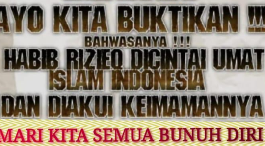 Beredar Poster, Seruan Bunuh Diri Demi Rizieq Shihab: Kita Buktikan HRS Dicintai Umat