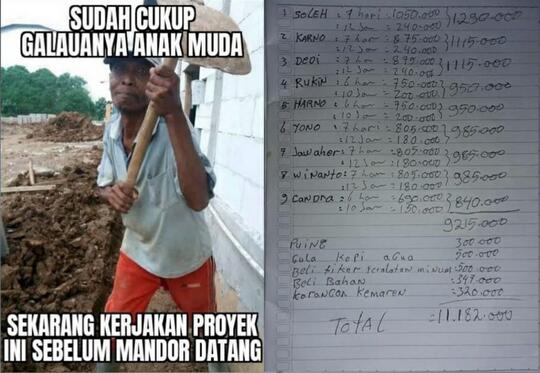 Viral! Seorang Kuli Membagikan Rekapan Gajinya Yang Begitu Fantastis, Siap2 Insecure