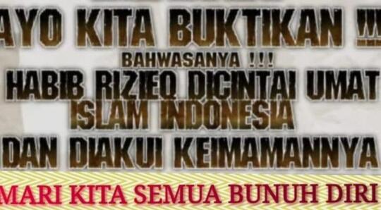 Geger! Muncul Poster Ajakan Bunuh Diri Massal Jelang Vonis Habib Rizieq