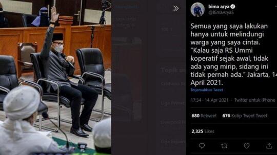 Habib Rizieq Divonis 4 Thn, Netizen Ke Bima Arya 'Kamu Tak akan Pernah Tidur Nyenyak'
