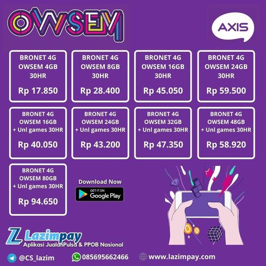 Paket Data Owsem Axis Di Lazimpay