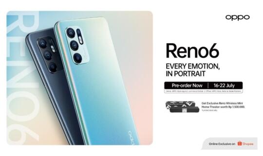 Si Kamera Canggih & Gaming Lancar Rilis! Buruan Preorder OPPO Reno6 di Shopee