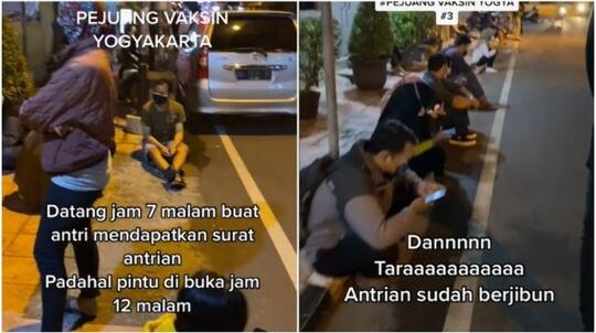 Viral Kisah Pemuda Rela Antre Semalaman Demi Dapat Vaksinasi Covid-19