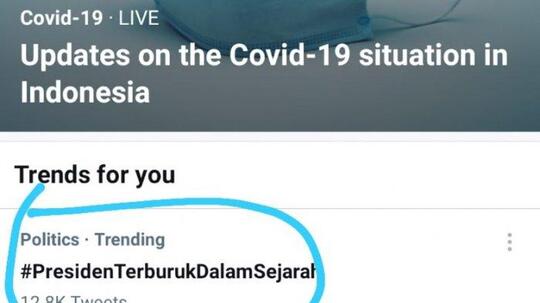 Tagar 'Presiden Terburuk dalam Sejarah' Trending di Twitter
