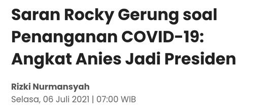 Menohok! Rocky Gerung Kritik Jokowi Cari Obat Ke Apotek: Siap-siap Kalian Meninggal